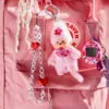 1f65c2157984b1d51246463ccc32808b Original Monchhichi Girl Cherry Blossom Keyring Approx 10 cm Large Pink Plush Pendant for Backpacks