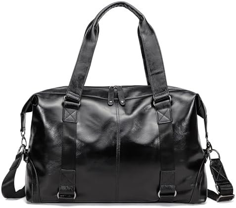 41MH3pc4+kL._AC_SY1000_ Travel Duffel Bag Waterproof Leather Weekend Bag Overnight Handbag shoulder bag B138