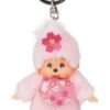 61HiA5riRXL Original Monchhichi Girl Cherry Blossom Keyring Approx 10 cm Large Pink Plush Pendant for Backpacks
